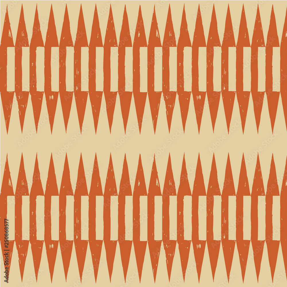 Primitive paint brush triangles and rectangles orange and brown earth color seamless pattern Primitive paint brush triangles and rectangles orange and brown earth color seamless pattern