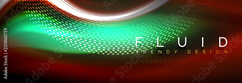 Fluid colors mixing glowing neon wave background, holographic texture