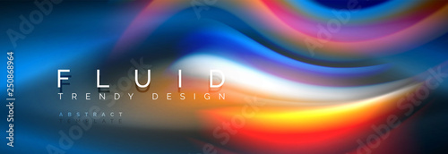 Fluid colors mixing glowing neon wave background, holographic texture