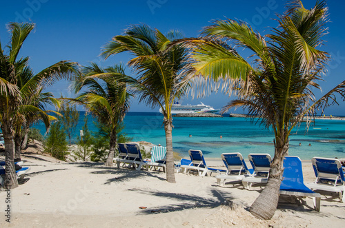 tropical beach with palm trees © Rafael