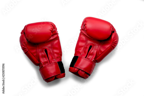 two Boxing gloves red isolated on white background 4