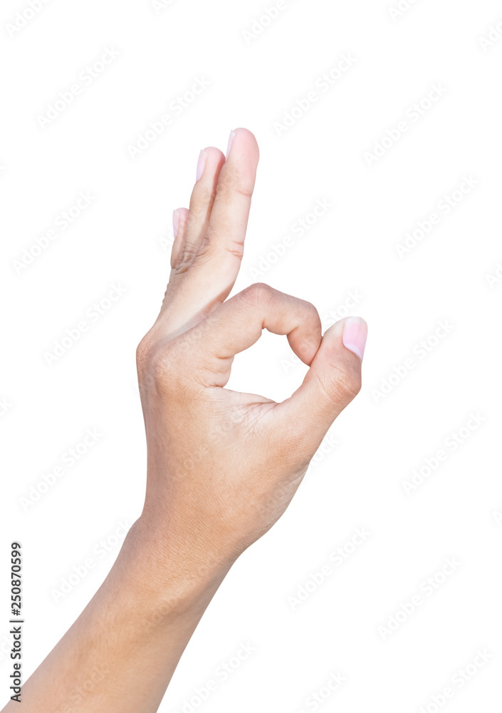 hand ok symbols showing on white background hand ok symbols showing on white background