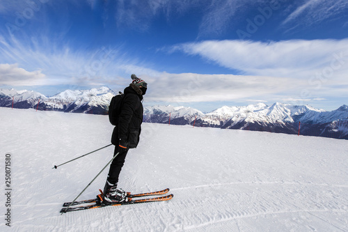 skier on mountain slope