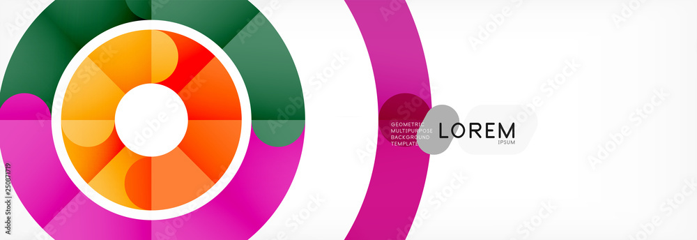 Fototapeta premium Round linear circle shapes background