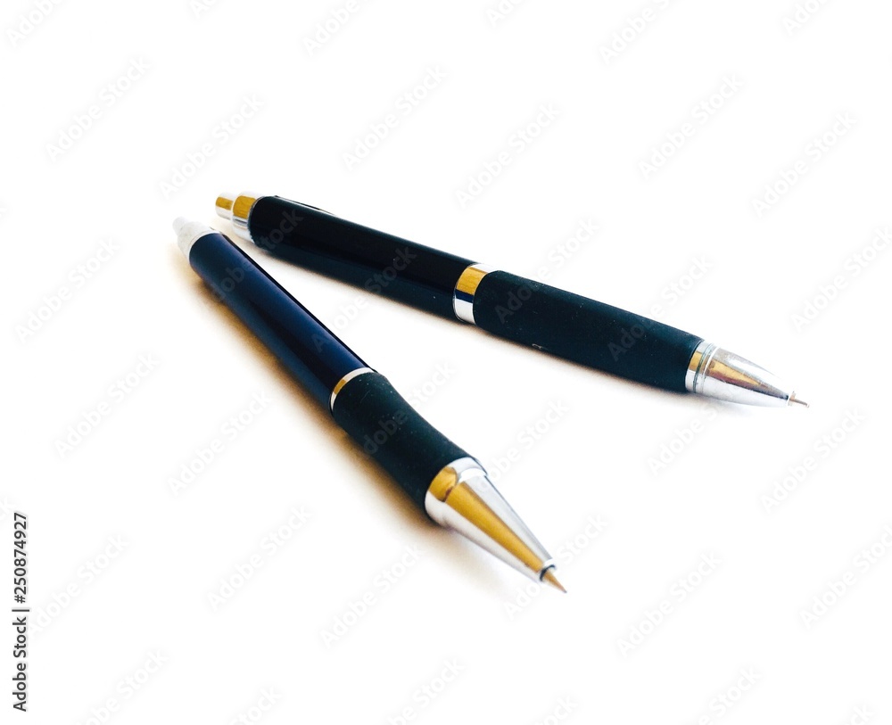 Two pens on a white background Two pens on a white background