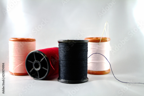 Multicolored thread and needle