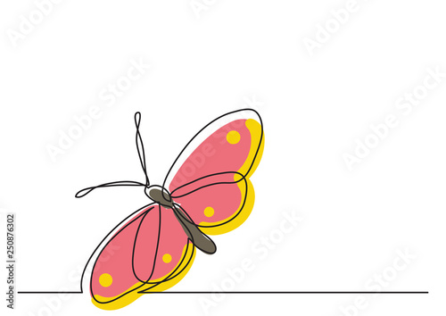 single line drawing of butterfly