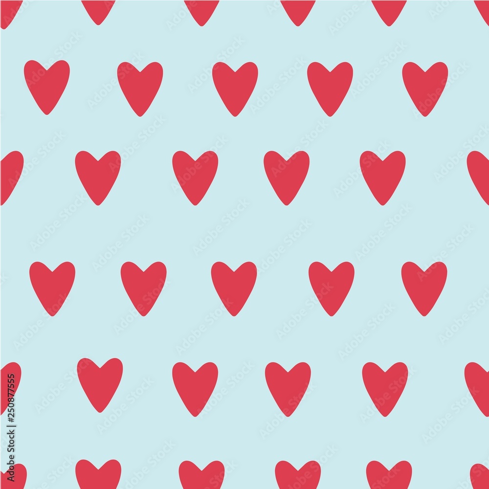 Hand painted vector hearts pattern for Valentine's day