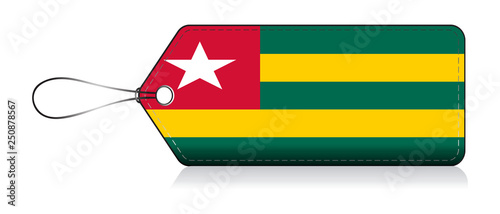 Togo flag label, Tag of product made in Togo