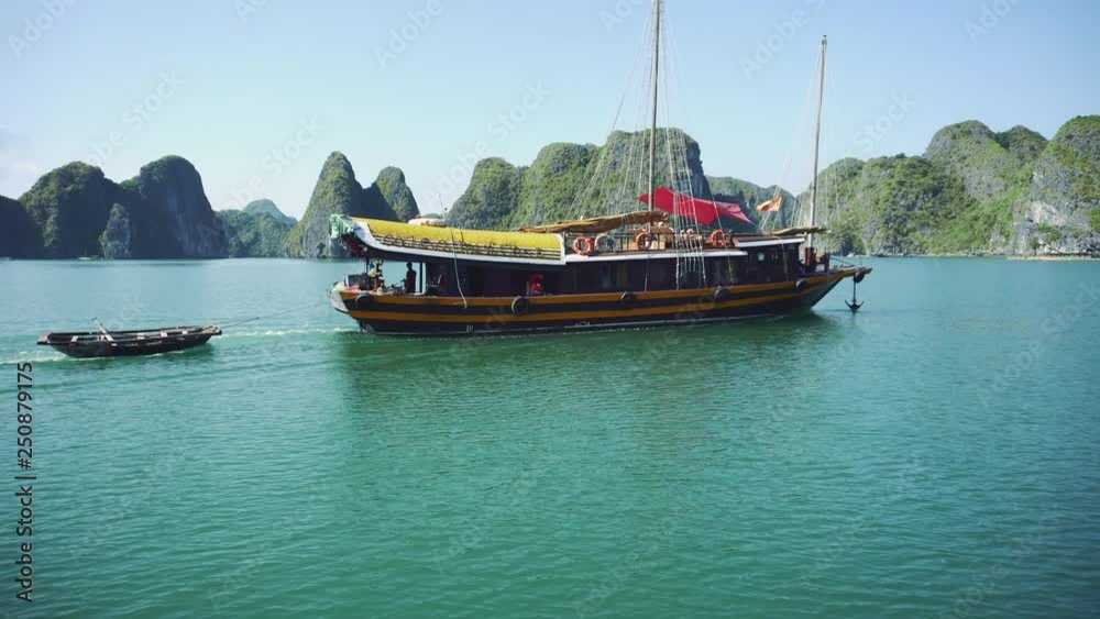 View Of Travel At Tourist Boat On Ha Long Bay, A World Natural Heritage View Of Travel At Tourist Boat On Ha Long Bay, A World Natural Heritage