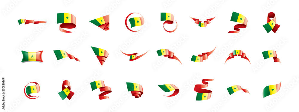 Senegal flag, vector illustration on a white background