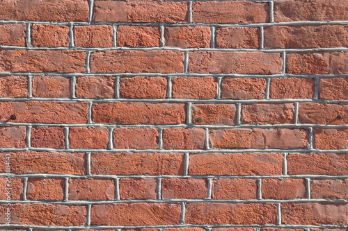 Image of brick wall with metal screws