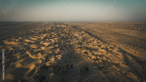 The Thar desert in the border of India and Pakistan