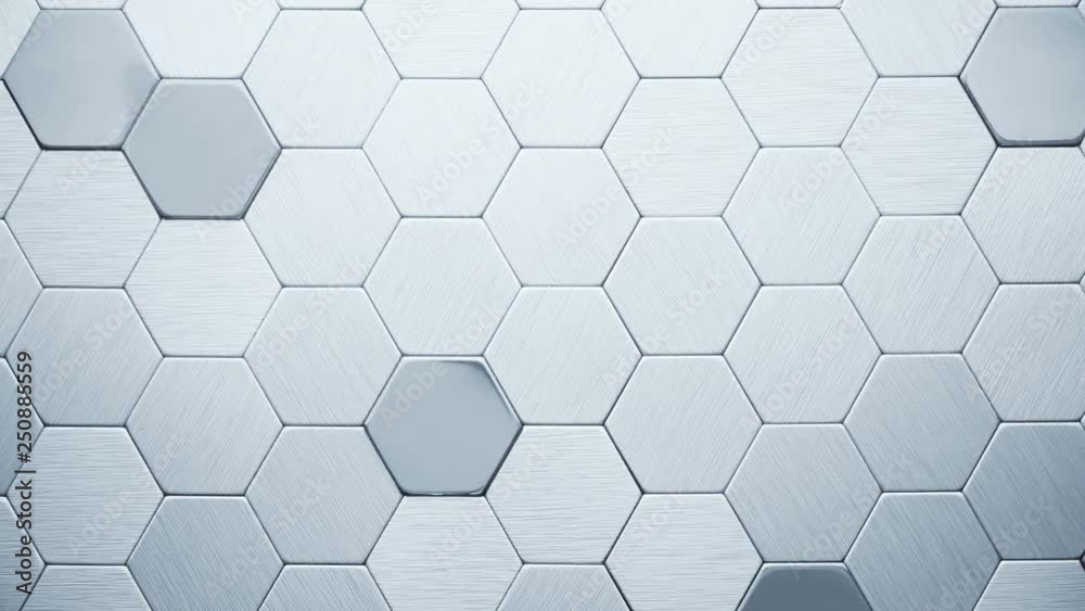 Hexagons metal surface. Surface consisting of hexagonal metal plates. Hexagons metal surface. Surface consisting of hexagonal metal plates.