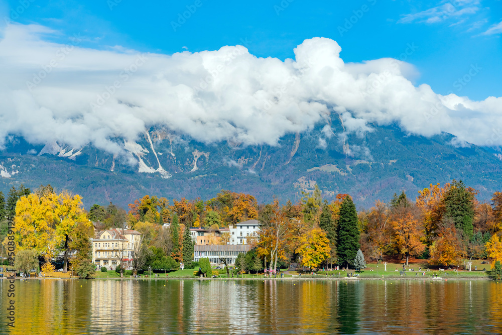 Beautiful autumn landscape around Lake Bled