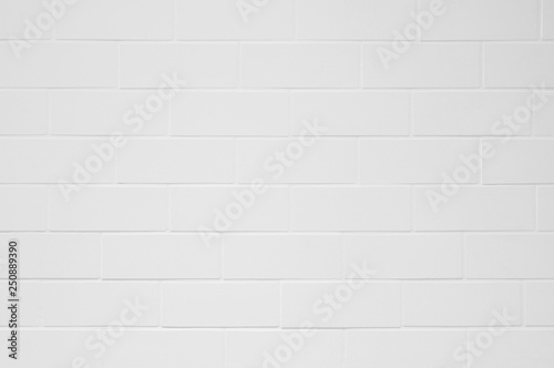 Closeup white brick wall tile texture background clean and  light grey wall interior  rural room grunge. Wall .design modern horizontal lines pattern for interior or architecture.