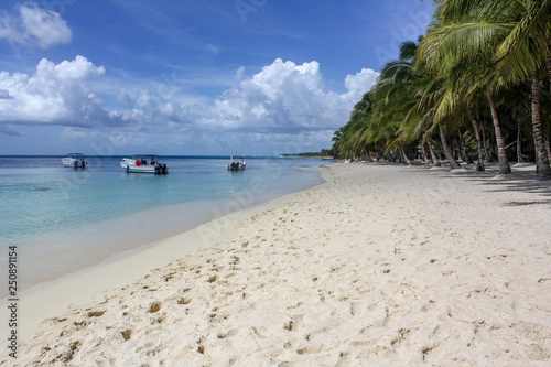 tropical beach, dominican republic footsteps