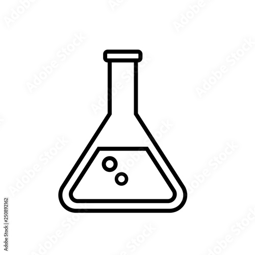 beaker tube vector icon. Chemistry or pharmacy symbol