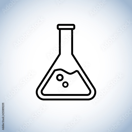 beaker tube vector icon. Chemistry or pharmacy symbol