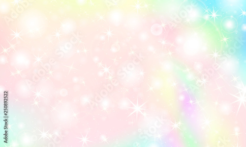 Unicorn rainbow background. Holographic sky © KrikHill