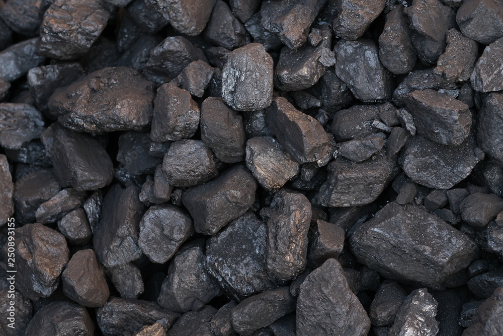 Close up of black coal.
