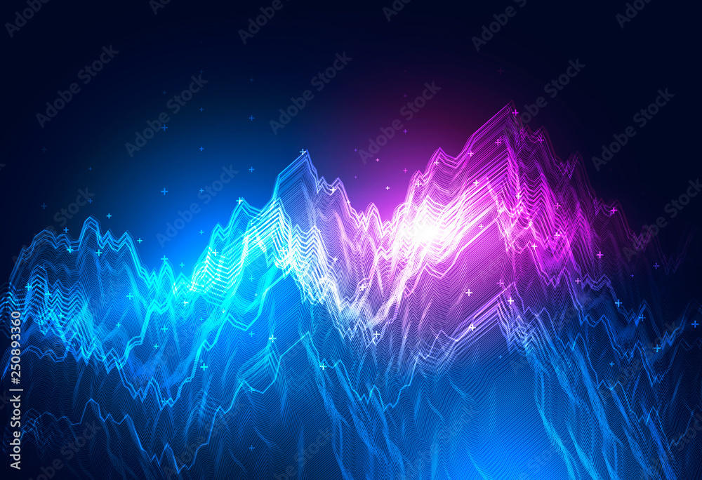 Blue and purple graphs over blue background - obrazy, fototapety, plakaty 