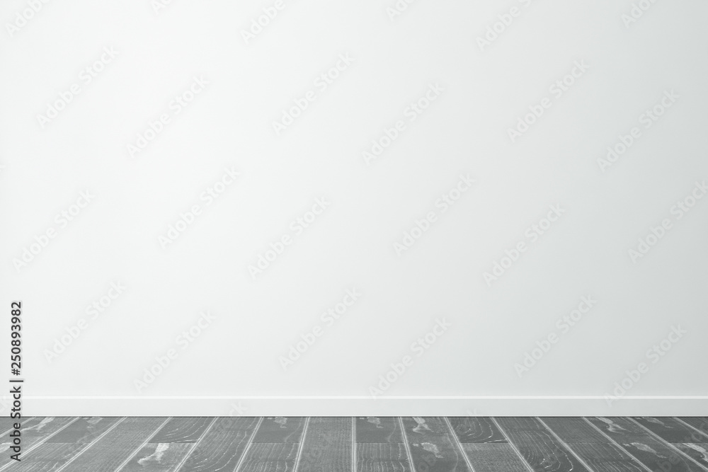 White empty room wall mockup, 3d rendering