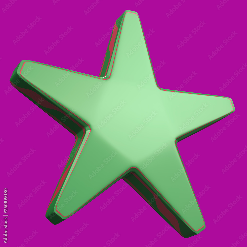 Fototapeta premium green star 3d rendering