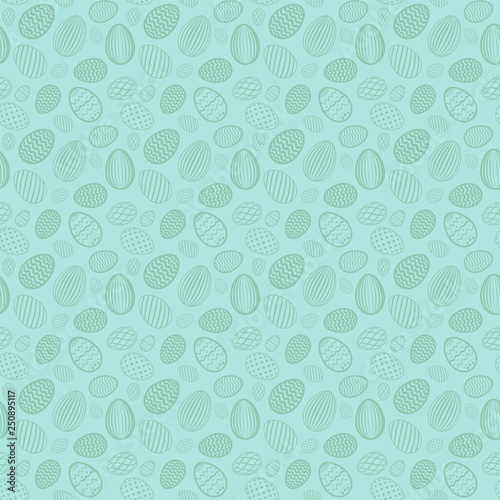 Easter egg seamless pattern. Pastel color, holiday eggs texture. Simple abstract decorative template for Happy Easter celebration. Stylized cute ornament wallpaper, card, fabric. Vector illustration