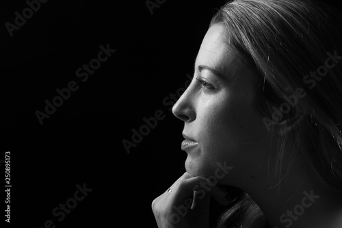 Portrait of a beautiful woman black and white