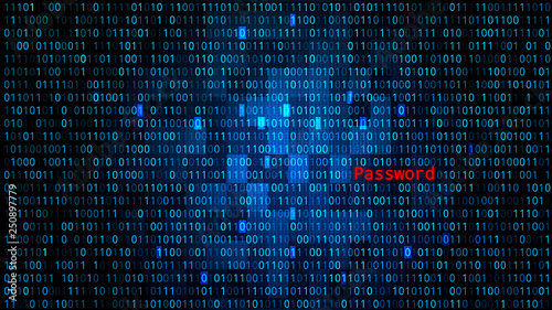 Digital Abstract BG with Binary Code and Password