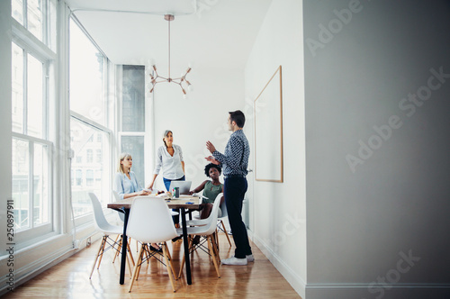 Business meeting at table 