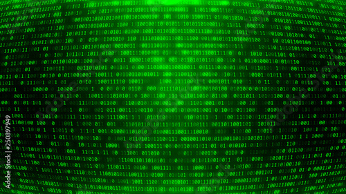 Green Binary Code BG. Coding or Hacking Concept.