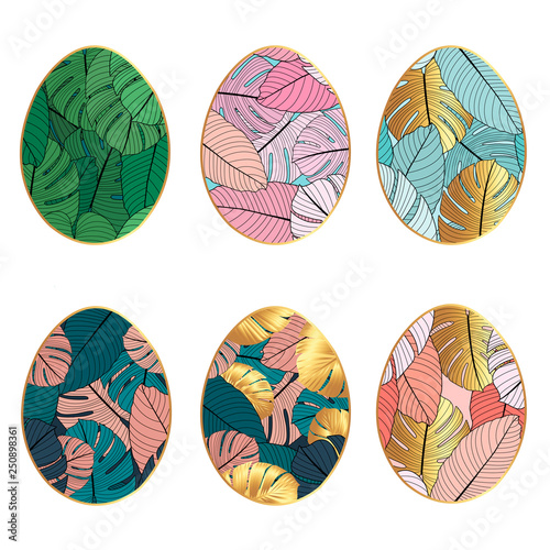 Fashion set of easter eggs