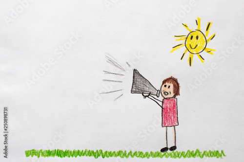Kids Drawing Megaphone