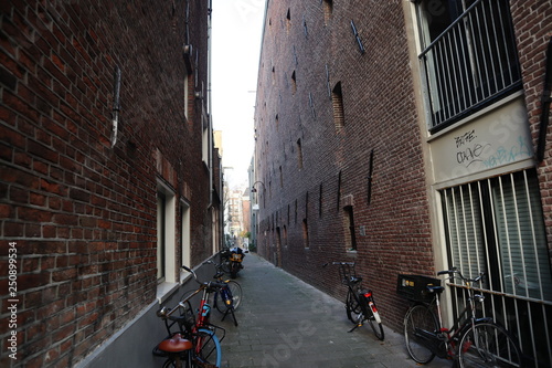 narrow street in old amsterdam