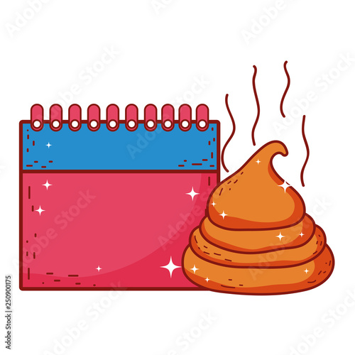excrement joke with calendar fools day icon