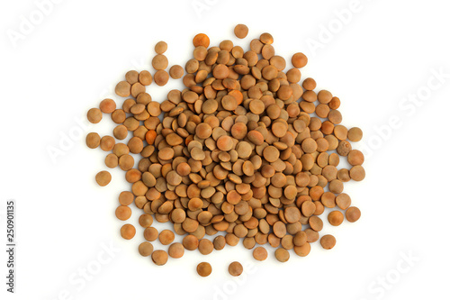Lentils  isolated on white.