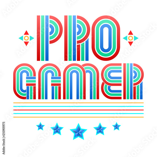 Pro Gamer, Professional Video Gamer vector Seal lettering emblem