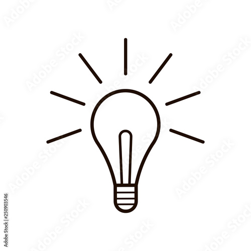 flat icon with glowing light bulb