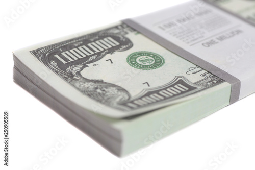 Denomination in one million dollars bills with tape