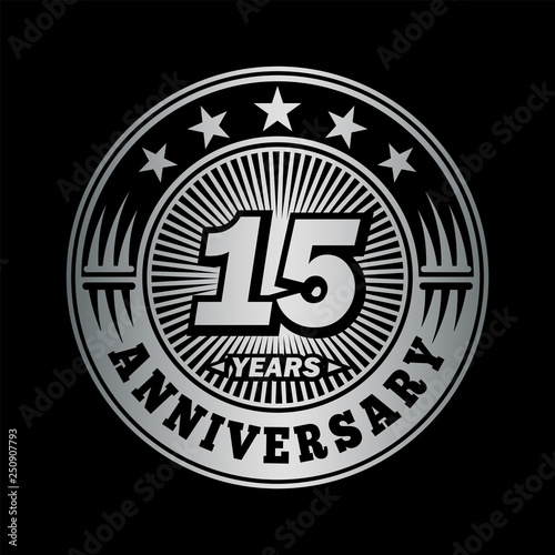 15 years anniversary. Anniversary logo design. Vector and illustration.