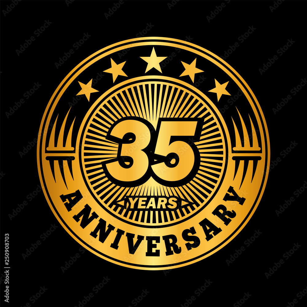 35 years anniversary. Anniversary logo design. Vector and illustration.