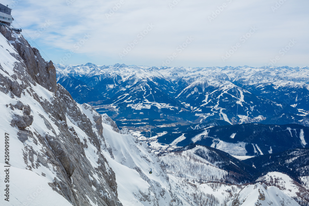 Peaks of the mountain in winter, Alps, Austria