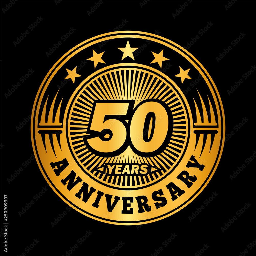 50 years anniversary. Anniversary logo design. Vector and illustration.