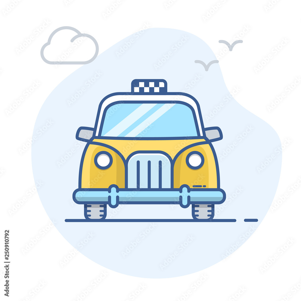 Naklejka premium Cab line vector icon, taxi outline illustration.