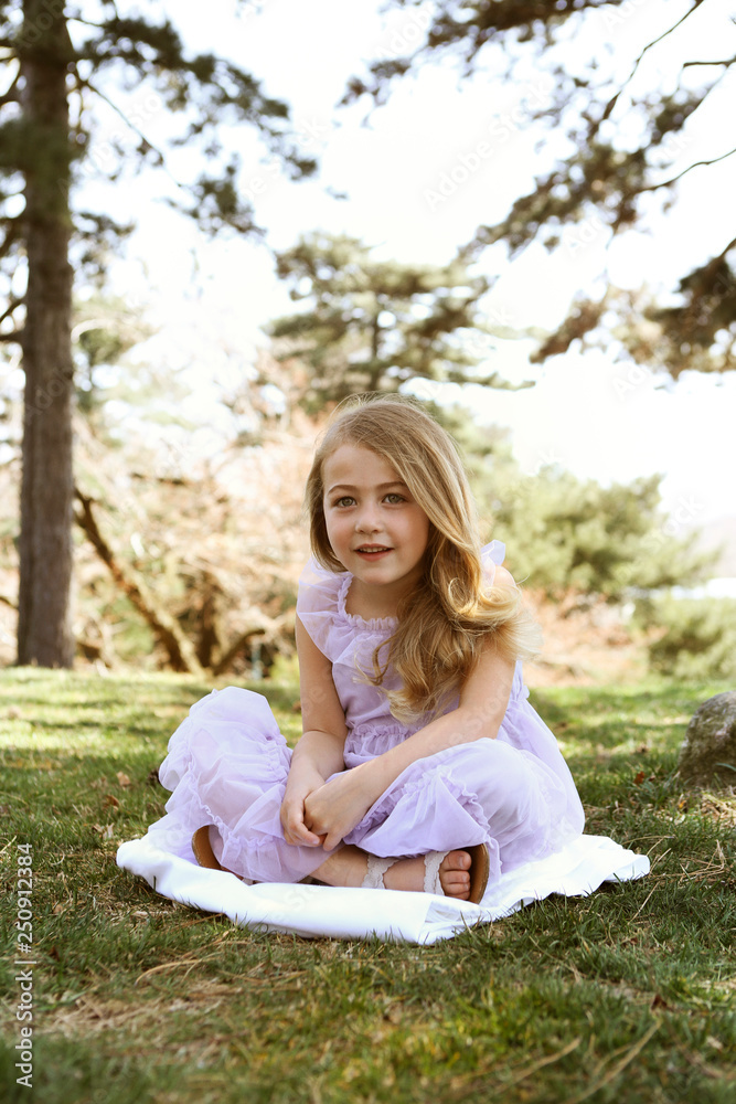 Portrait of smiling girl in forest Portrait of smiling girl in forest