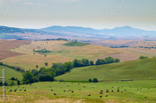 Tuscany hills panorama summer view  Italian landscape