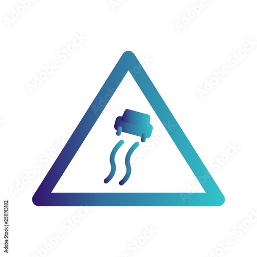 Vector Slippery Road Sign Icon