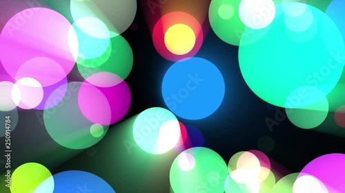 Colorful Multicolored Circles Rays Popping Abstract Motion Background Loop 2